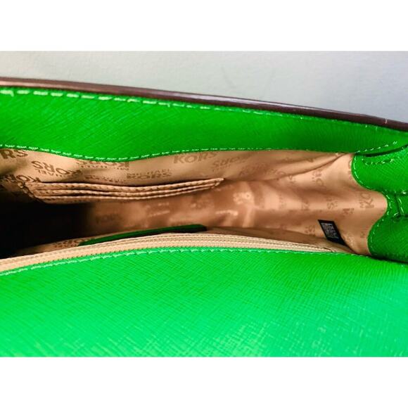 NWOT Michael Kors Dillon Green Palm STD MD Messenger Leather Handbag MSRP $368 - Picture 7 of 16
